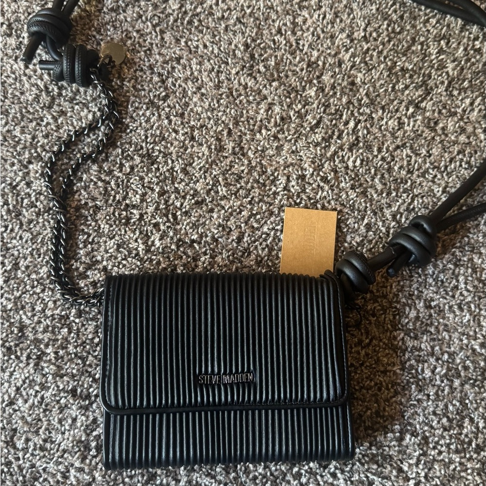 Steve Madden Textured Black Crossbody Bag